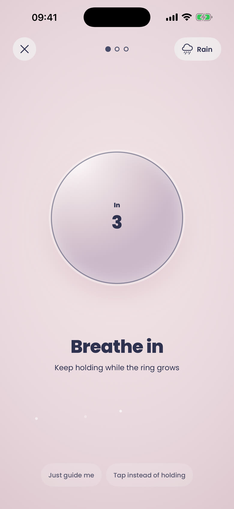 A breathing ritual with a pacing ring